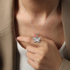 Enamel Butterfly Charm Earrings & Necklace
