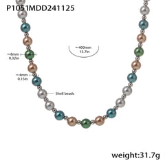 Multicolor Pearl-Look Bead Necklace