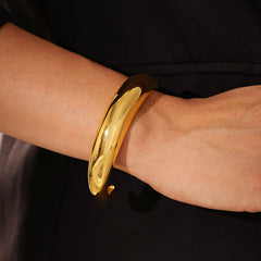 Polished Crescent Open Cuff Bracelet