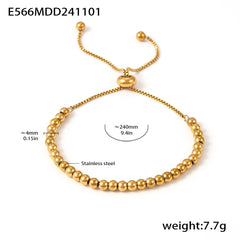 Gold-Tone Stainless Steel Beaded Bracelets