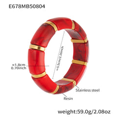 Color Resin Wide Stretch Bracelet