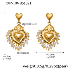 Heart and Bead Charm Necklace, Bracelet or Earrings