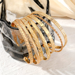7-Piece Adjustable Textured Cuff Stack