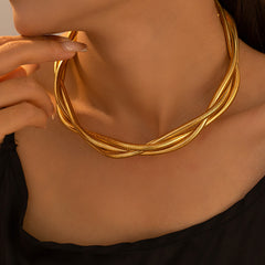 18K Gold-Plated Twisted Collar Necklace