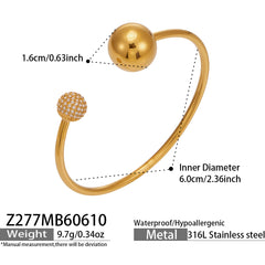 18K Gold-Plated Bear & Heart Charm Bangles