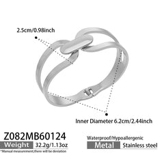 18K Gold-Plated Open Geometric Bangle Bracelets