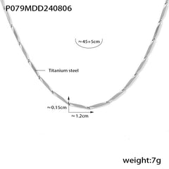 Geometric Link Stainless Steel Necklace & Bracelet