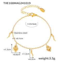 18K Gold-Plated Mixed Charm Necklace or Bracelet
