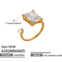 Cubic Zirconia Geometric Statement Ring