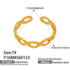 18K Gold-Plated Geometric Open Ring Designs