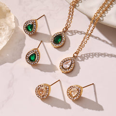 Cubic Zirconia or Green Glass Pendant Jewelry