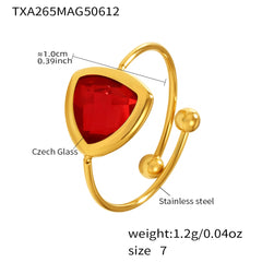 Round Glass Open Ring