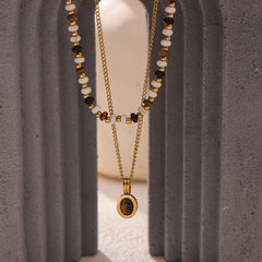 Tiger Eye Pendant & Natural Stone Beaded Necklaces