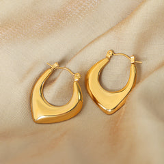 Rounded Teardrop Open-Hoop Earrings