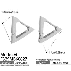 Open Star & Triangle Stainless Steel Hoop Earrings