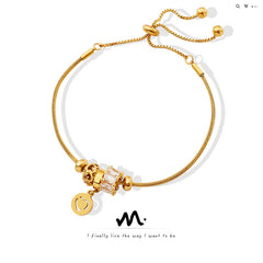 18K Gold-Plated Adjustable Cubic Zirconia Bracelet