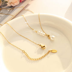 Pearl-Look Lariat Necklace