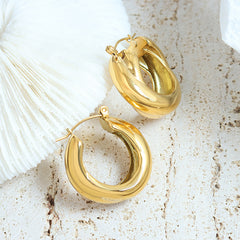 Rounded U-Hoop Earrings