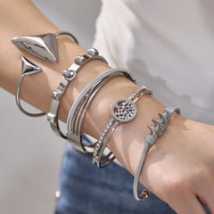 18K Gold-Plated Sculptural Open Cuff Bracelet