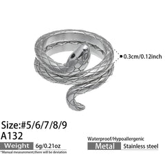 Gold-Tone Sculptural Snake Ring Designs