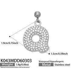 Cubic Zirconia Letter Charms & Separate Necklace Chains