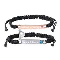 Personalized Magnetic Heart Love Bracelet Set