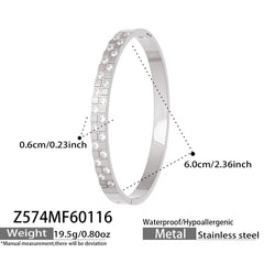 Cubic Zirconia Geometric Bangle Collection