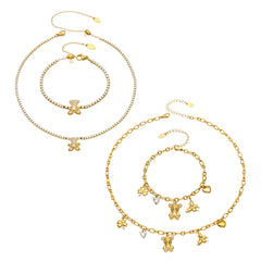 Bear and Multi-Charm Cubic Zirconia Jewelry