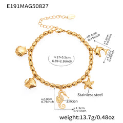 Ocean Charm Bead Bracelet