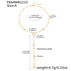 18K Gold-Plated Clover Cubic Zirconia Y-Lariat Necklace