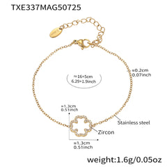 Cubic Zirconia Clover Necklace, Bracelet or Stud Earrings
