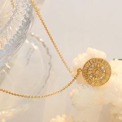 18K Gold-Plated Zodiac Medallion Necklace