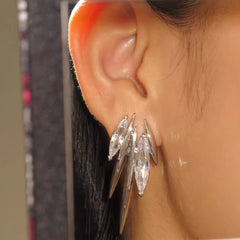 Camille Organic Pavé Marquise Stud Earrings