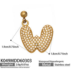 Cubic Zirconia Letter Charms & Separate Necklace Chains