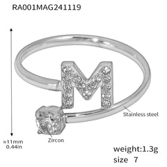 Silver-Tone Initial Necklace, Earrings, Bracelet & Ring