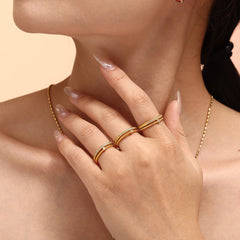18K Gold-Plated Cubic Zirconia Adjustable Open Ring