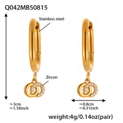 Cubic Zirconia Double Loop or Teardrop Earrings