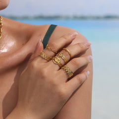 Gold-Tone Sculptural Open Ring