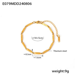 Geometric Link Stainless Steel Necklace & Bracelet