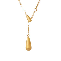 18K Gold-Plated Sliding Teardrop Y Necklace