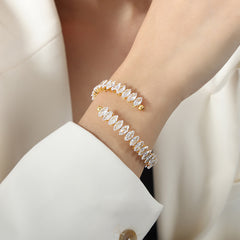 Color Cubic Zirconia Bangle Bracelet