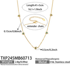 18K Gold-Plated Color Heart Cubic Zirconia Jewelry