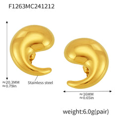 Sculptural Curved Teardrop Stud Earring Designs
