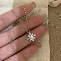 Nicolette Vintage-Inspired Pavé Snowflake Necklace