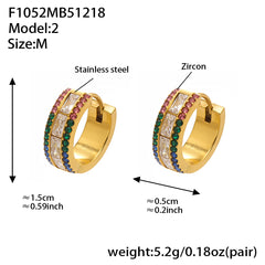 18K Gold-Plated Double-Row Cubic Zirconia Hoops