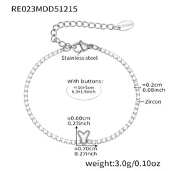 Cubic Zirconia Initial Chain Bracelet