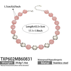 Color Resin Bead Necklace and Bracelet