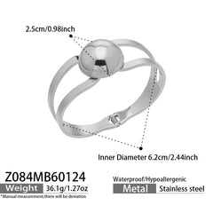 18K Gold-Plated Open Geometric Bangle Bracelets