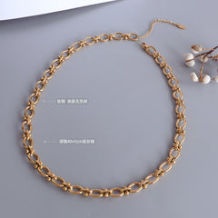 Gold-Tone Mixed Oval Link Necklace