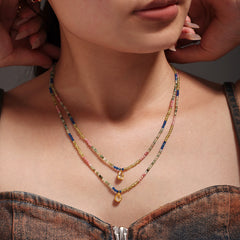 Colorful Natural Stone Pendant Necklace Collection